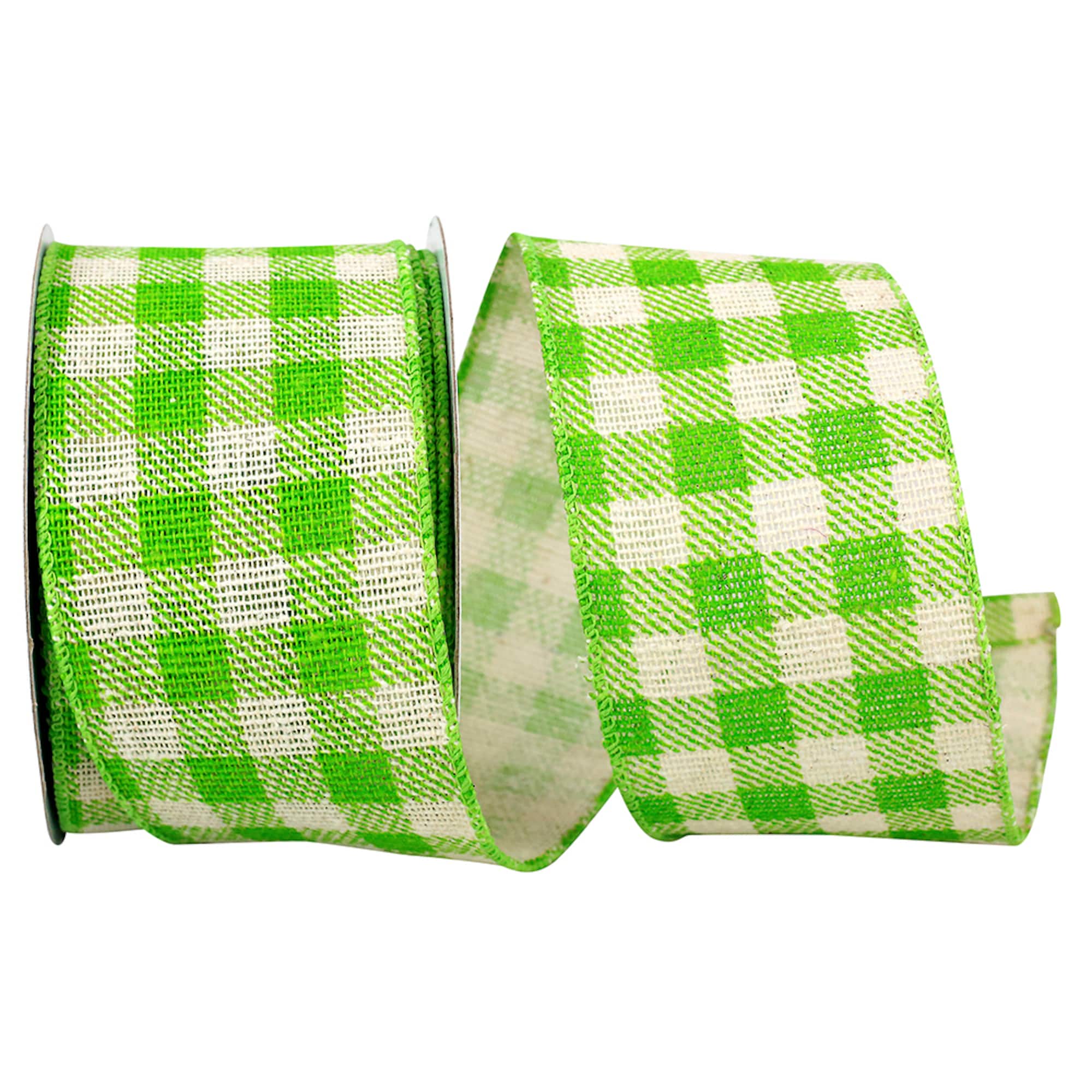 Reliant 2.5" x 10yd. Gingham Hopsack Twill Wired Ribbon